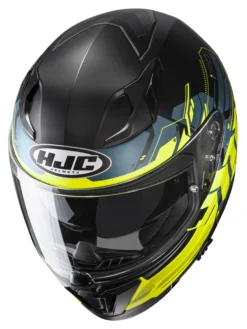 HJC I70 Alligon Helmet -Hjc hj ci70 alligon helmet black hi viz 2