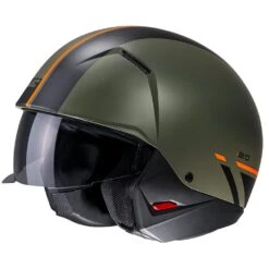Hjc I20 Batol Green Orange MC4SF Jet Helmet -Hjc hjc i20 batol green orange mc4sf open face helmets 4