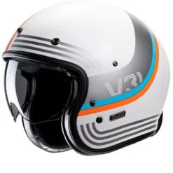 Hjc V31 Byron White Grey MC27 Open Face Helmet
