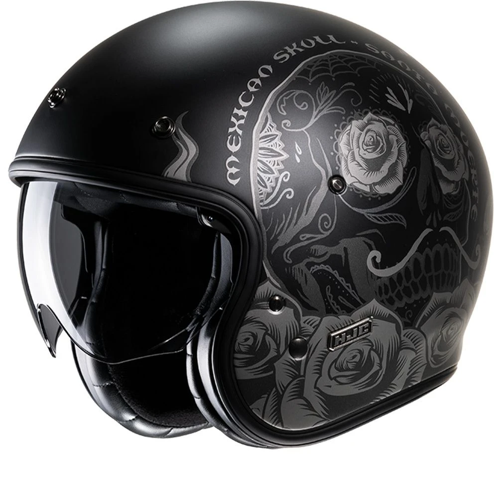 Hjc V31 Desto Black Grey Mc5Sf Open Face Helmets 1 Hjc V31 Desto Black Grey Mc5Sf Open Face Helmets