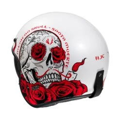 Hjc V31 Desto White Red MC1 Open Face Helmet -Hjc hjc v31 desto white red mc1 open face helmets 2