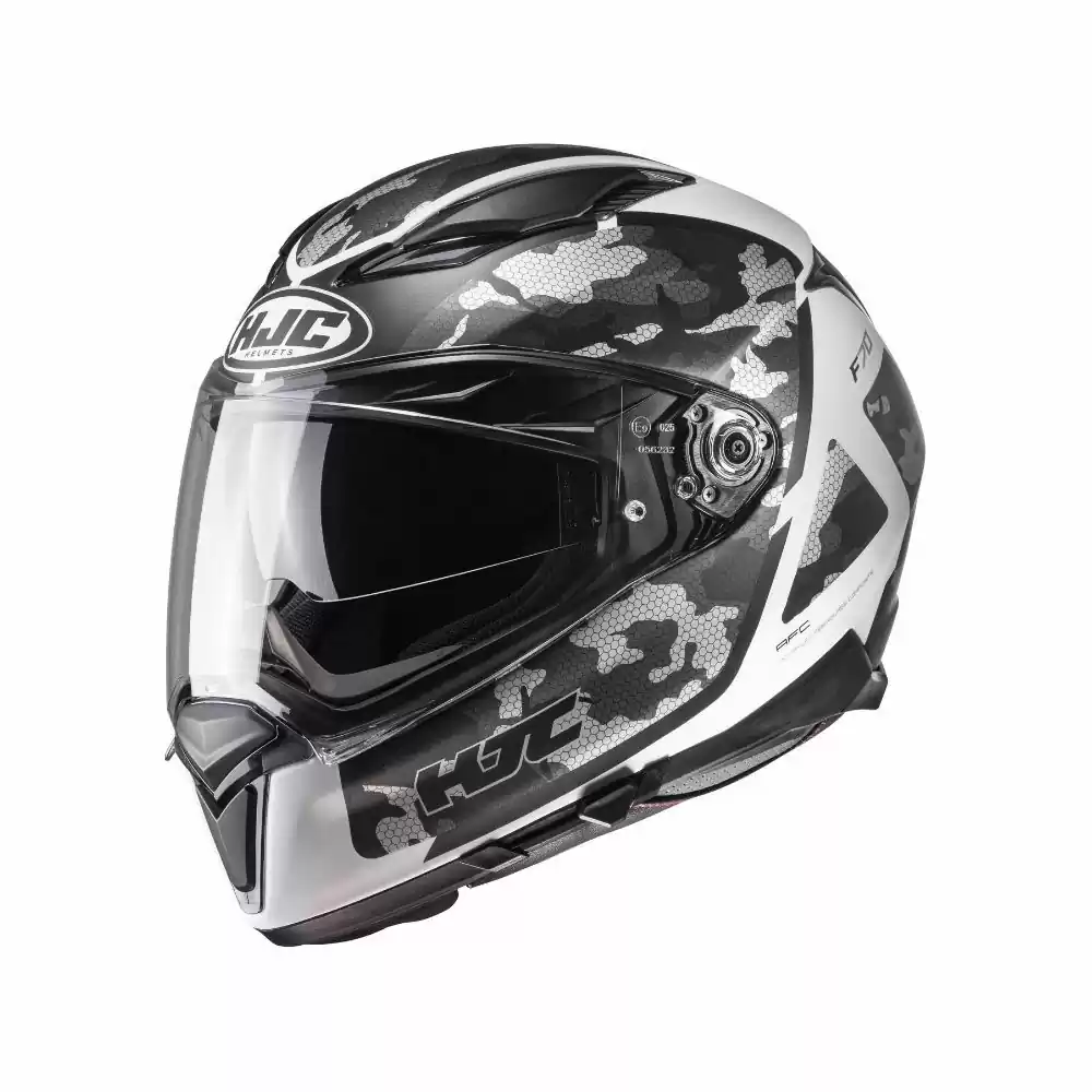 HJC F70 Katra Full Face Mens MC-10SF White/Gray/Black Helmet 1 HJC F70 Katra Full Face Mens MC-10SF White/Gray/Black Helmet