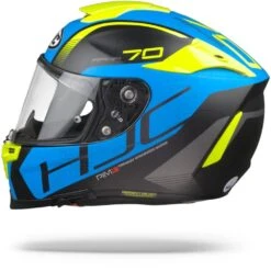 HJC RPHA 70 Vias MC2SF Grey Blue Fluo Yellow Full Face Helmet -Hjc hjc rpha 70 vias grey blue fluo yellow.10 1