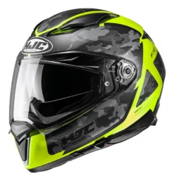 Hjc -Hjc hjcf70 katra helmet black camo hi viz yellow